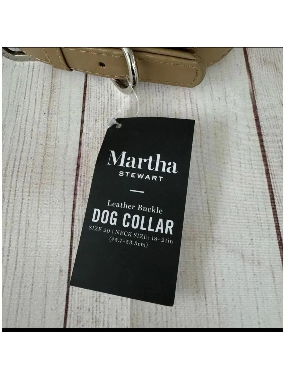 NWT Martha Stewart Dog Collar Leather Buckle, neck size 18-21”
